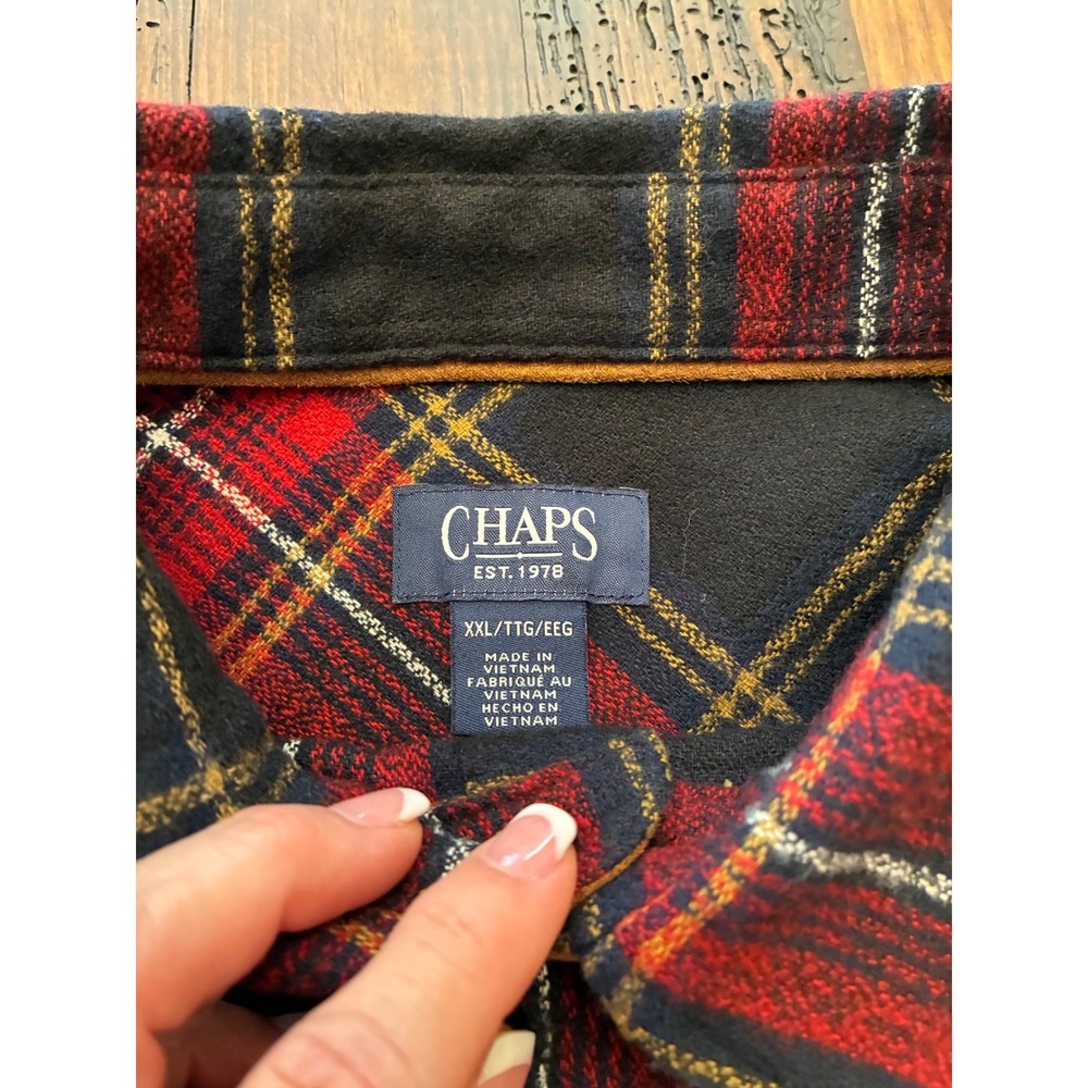 Chaps Flannel Plaid Performance Button Down Shirt… - image 2